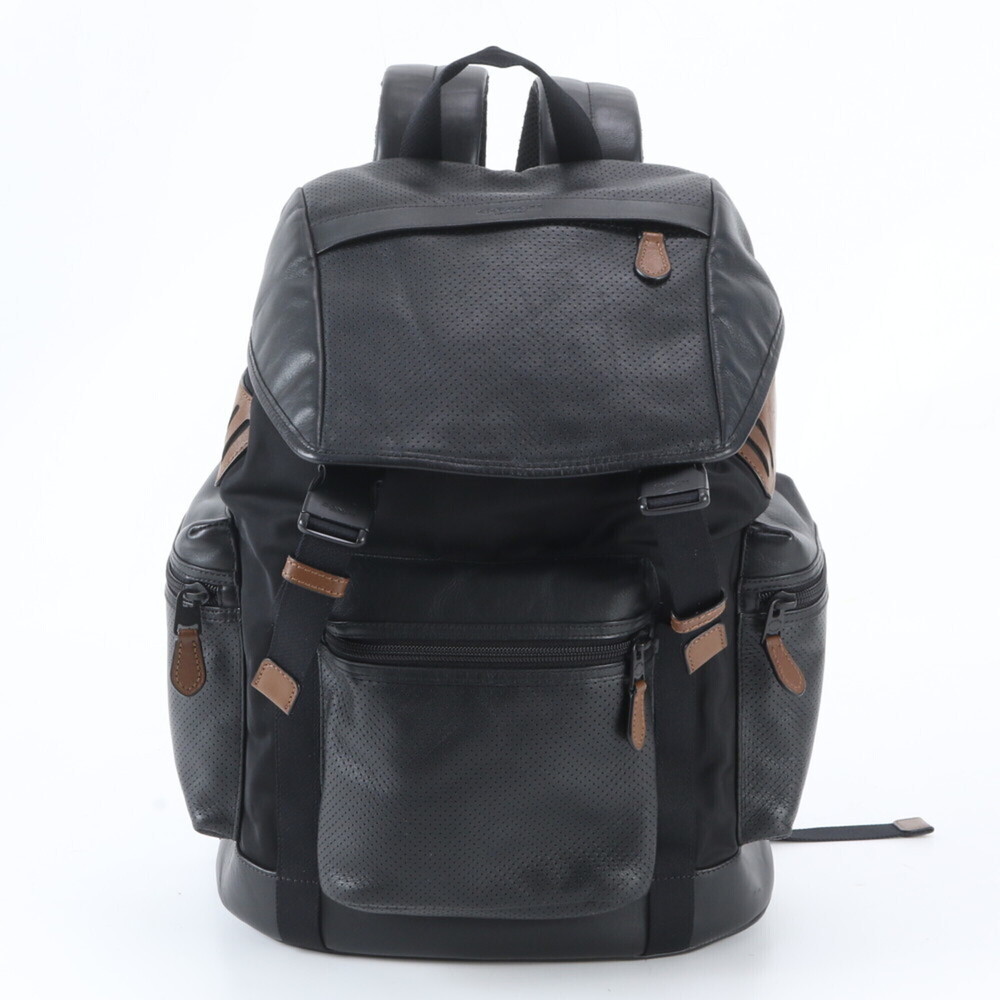 Coach Terrain Trek Perforated Leather Backpack Shoulder Bag for Men